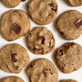 Sunflower seed butter cookies on a white plate.